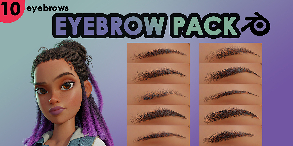 Eyebrow Pack for blender 眉毛预设插件