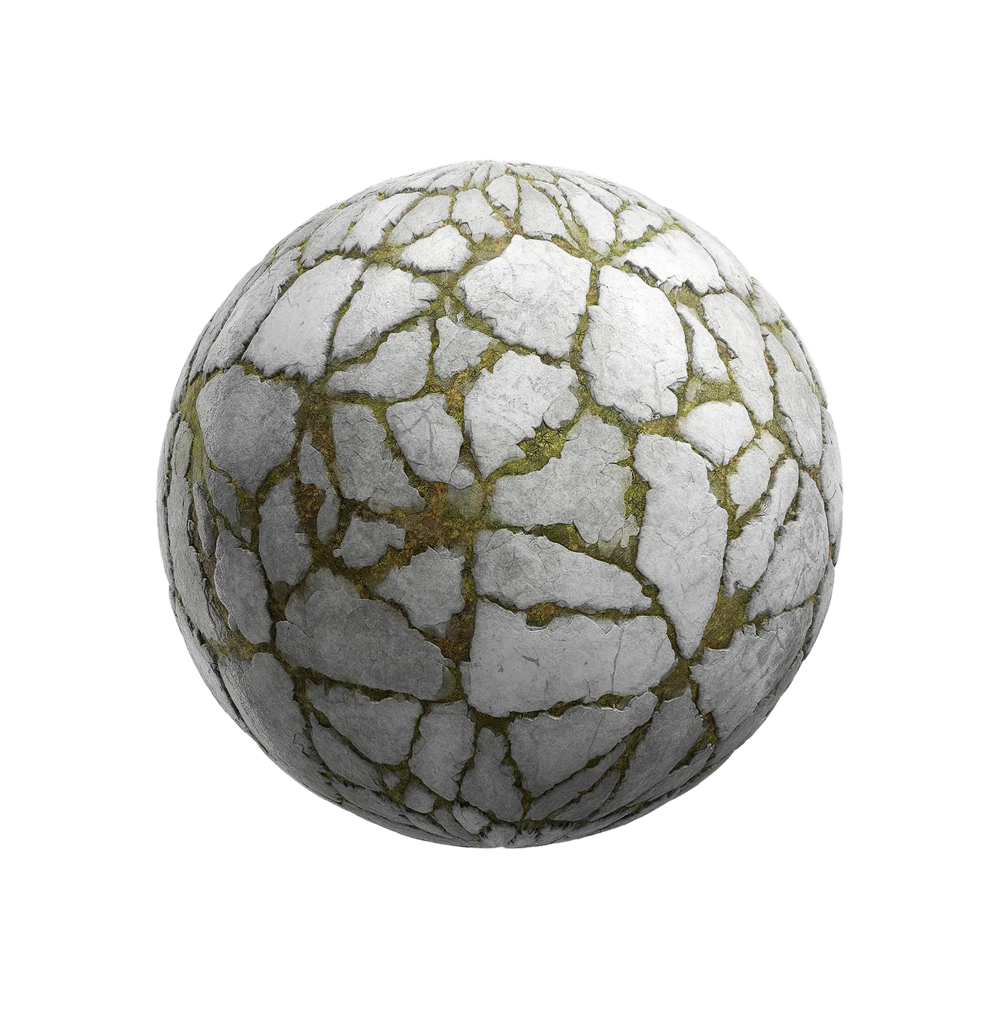 带苔藓的大型粗糙岩石瓦片2506101859