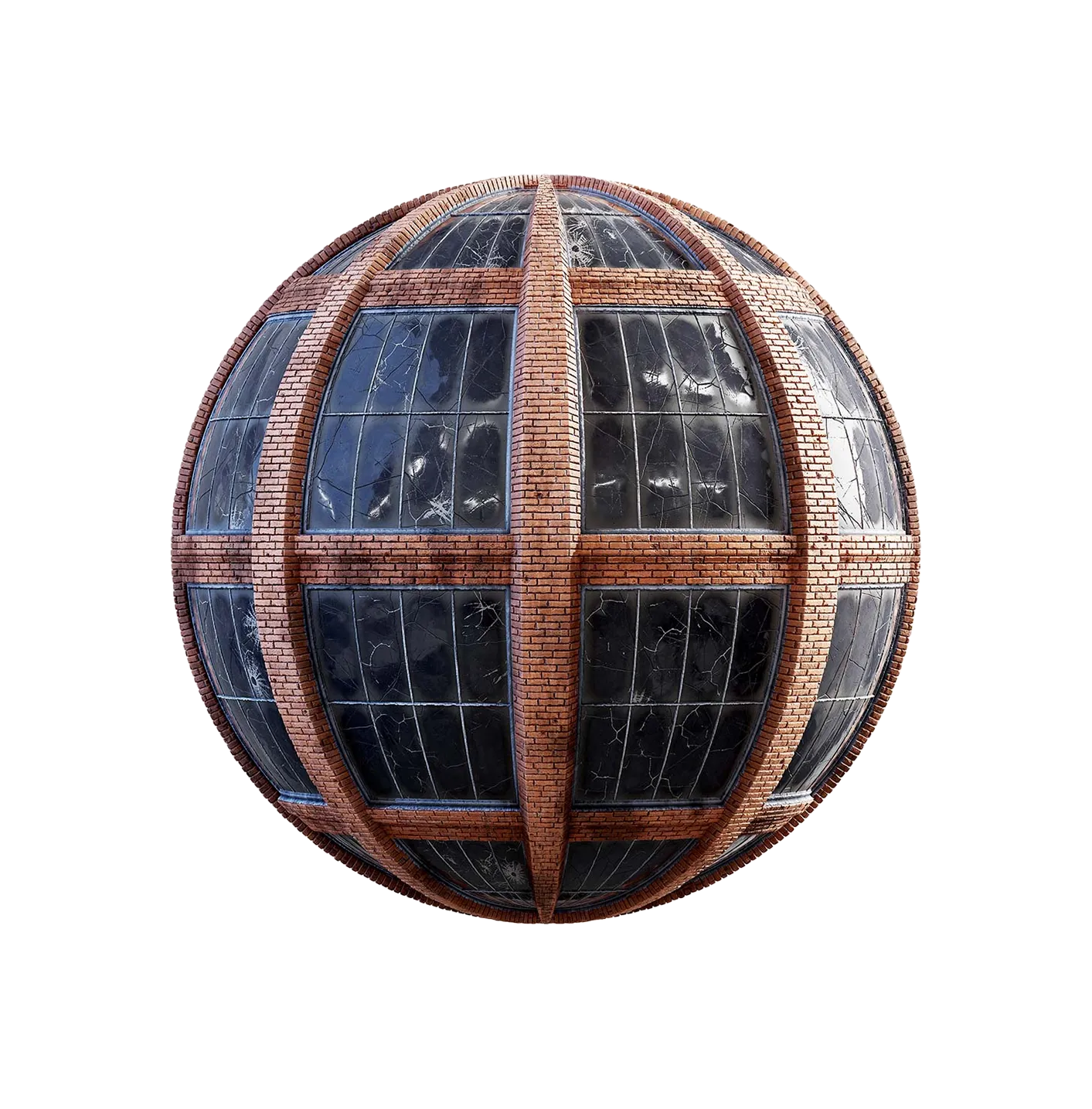 带裂缝窗户的砖墙250610503