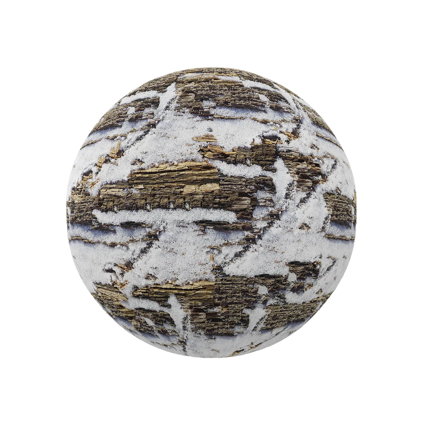 带雪的树皮250609347