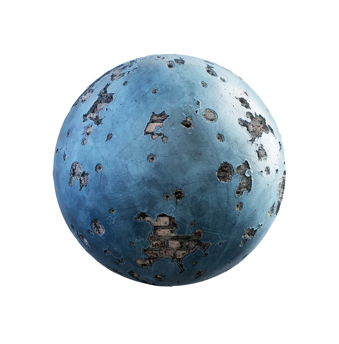 损坏的蓝色涂漆墙250610547