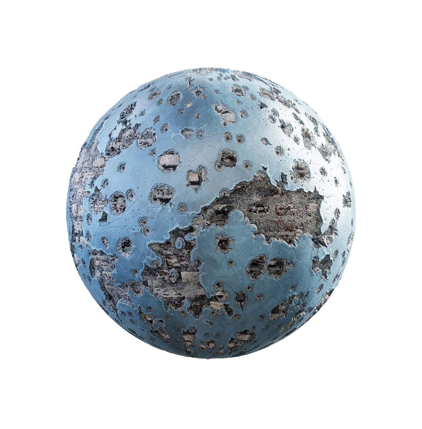 损坏的蓝色涂漆墙250610548