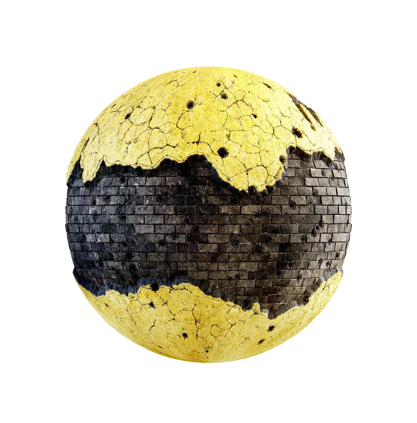 损坏的黄色涂漆墙250610541