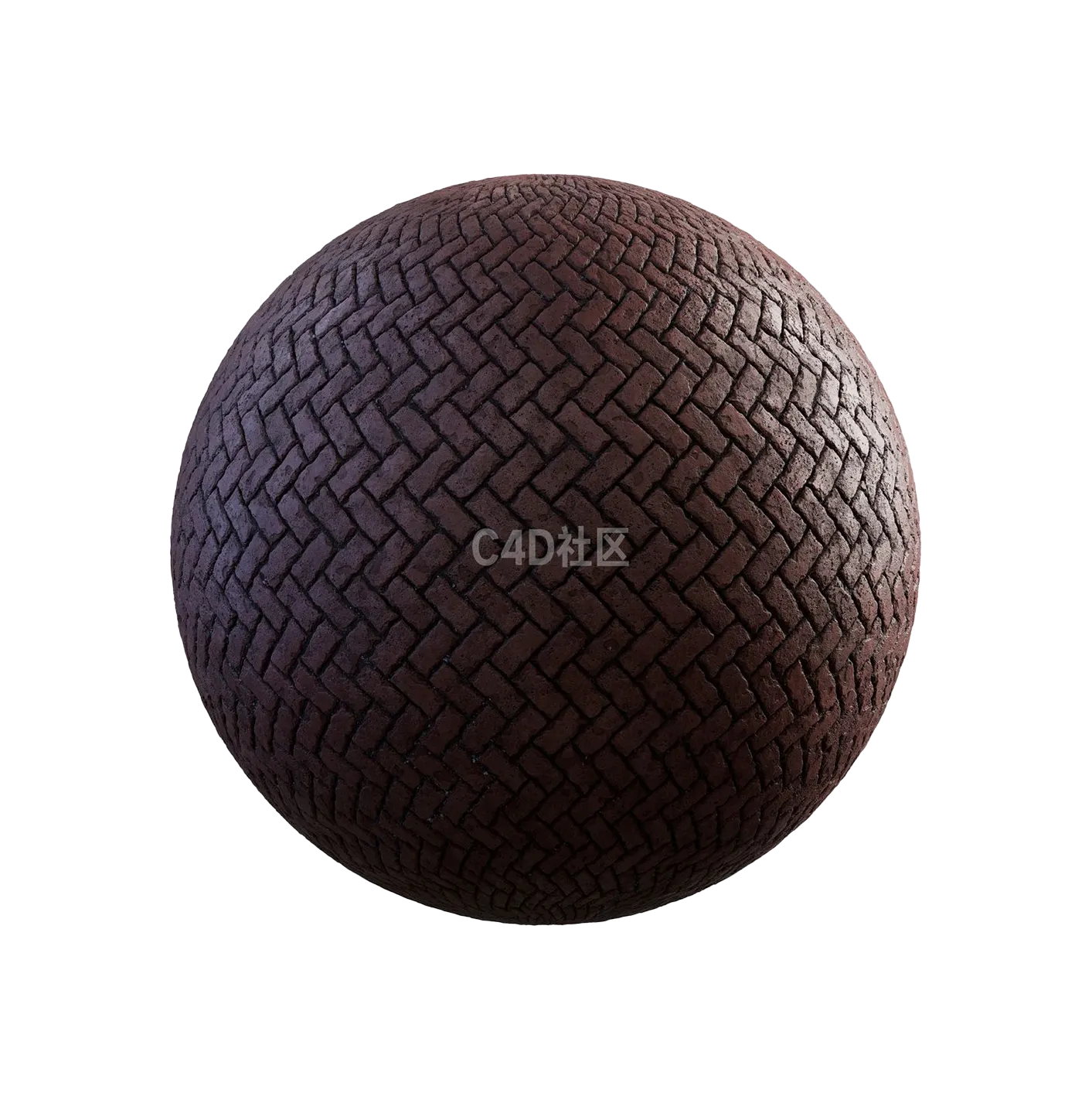 深色红色砖人字形人行道2506101034