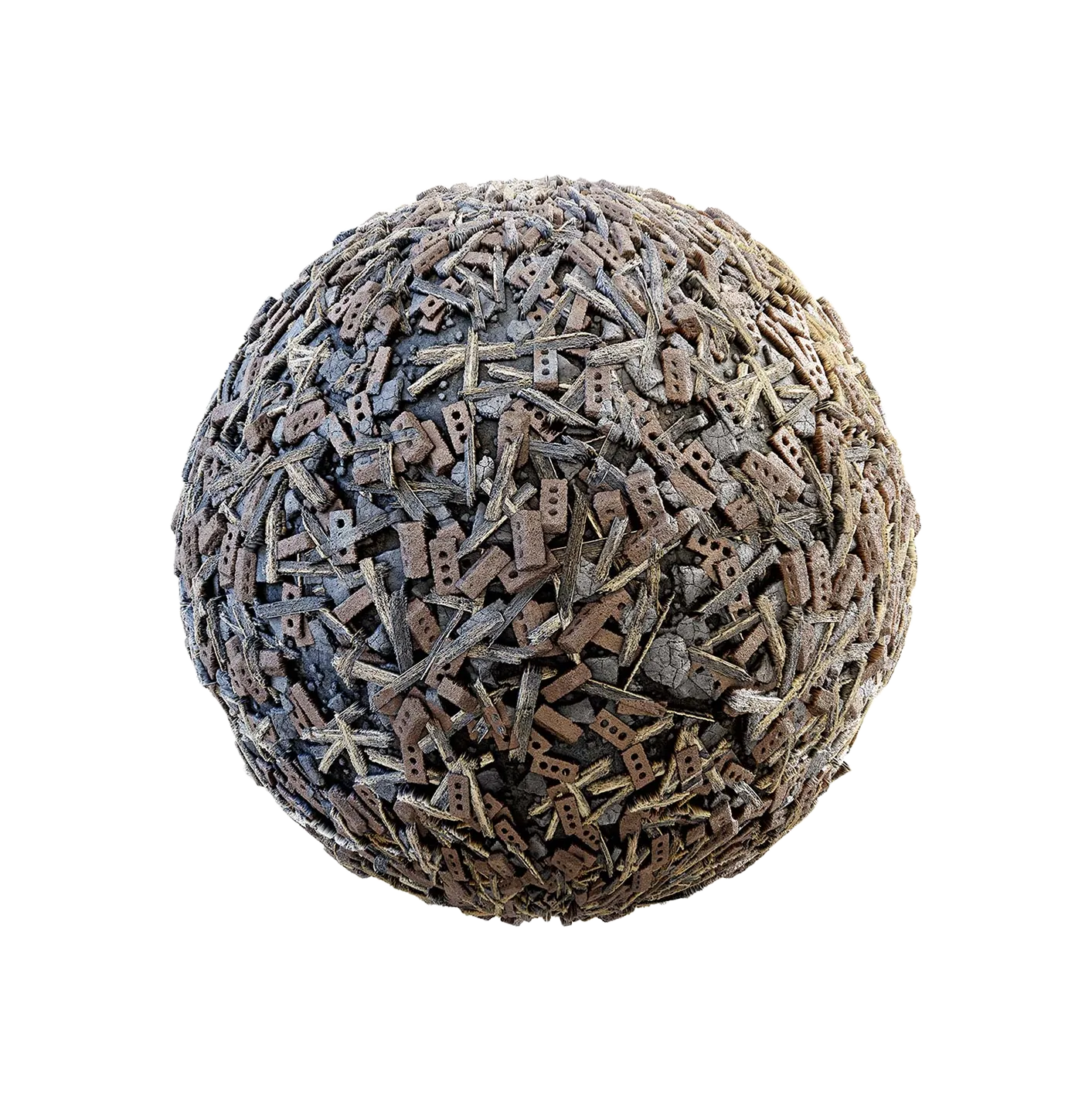 砖和木头碎石250610572