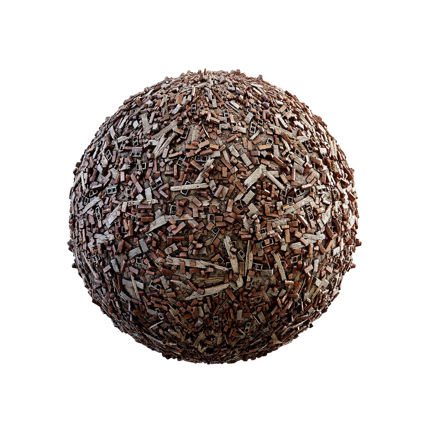 砖和木头碎石250610574