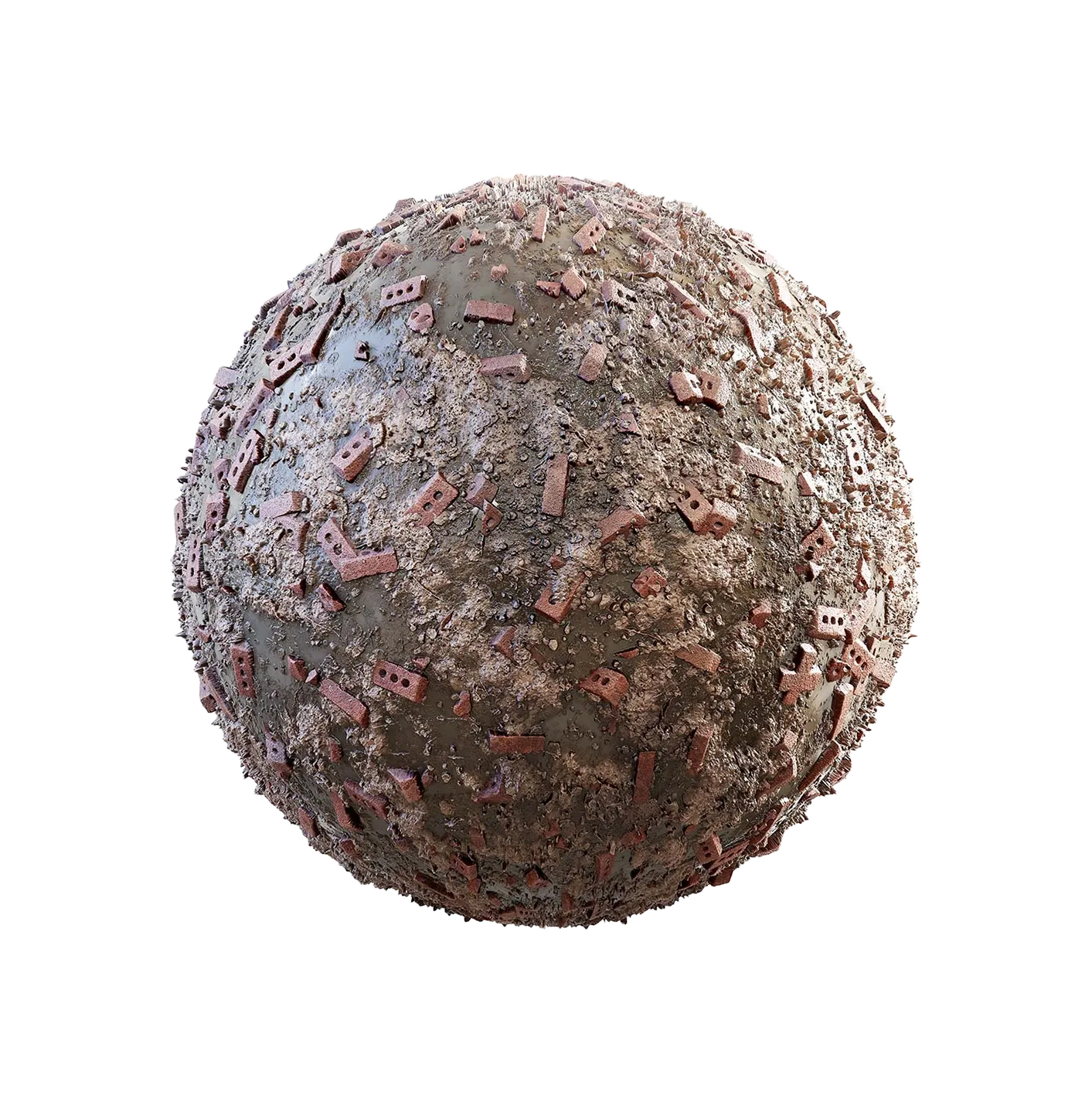 砖和泥浆碎石250610577