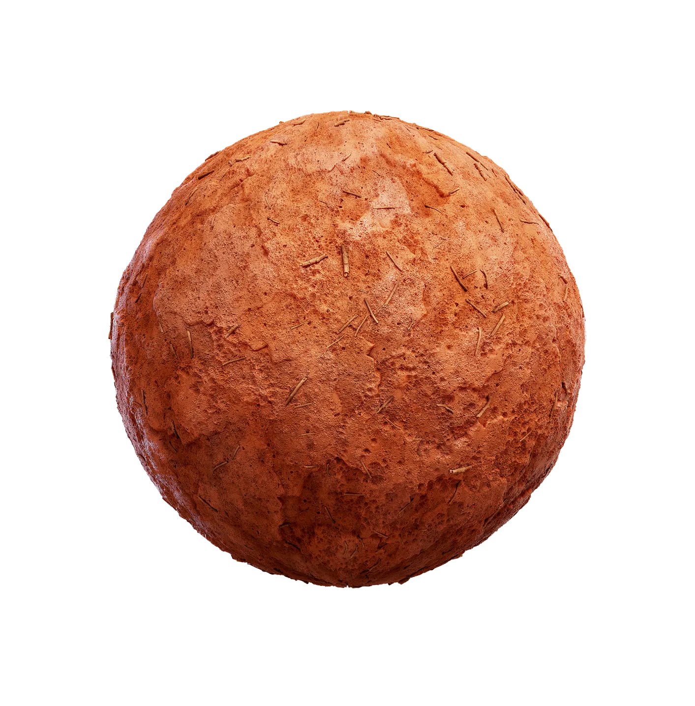 红色粘土地面带树枝2506101351