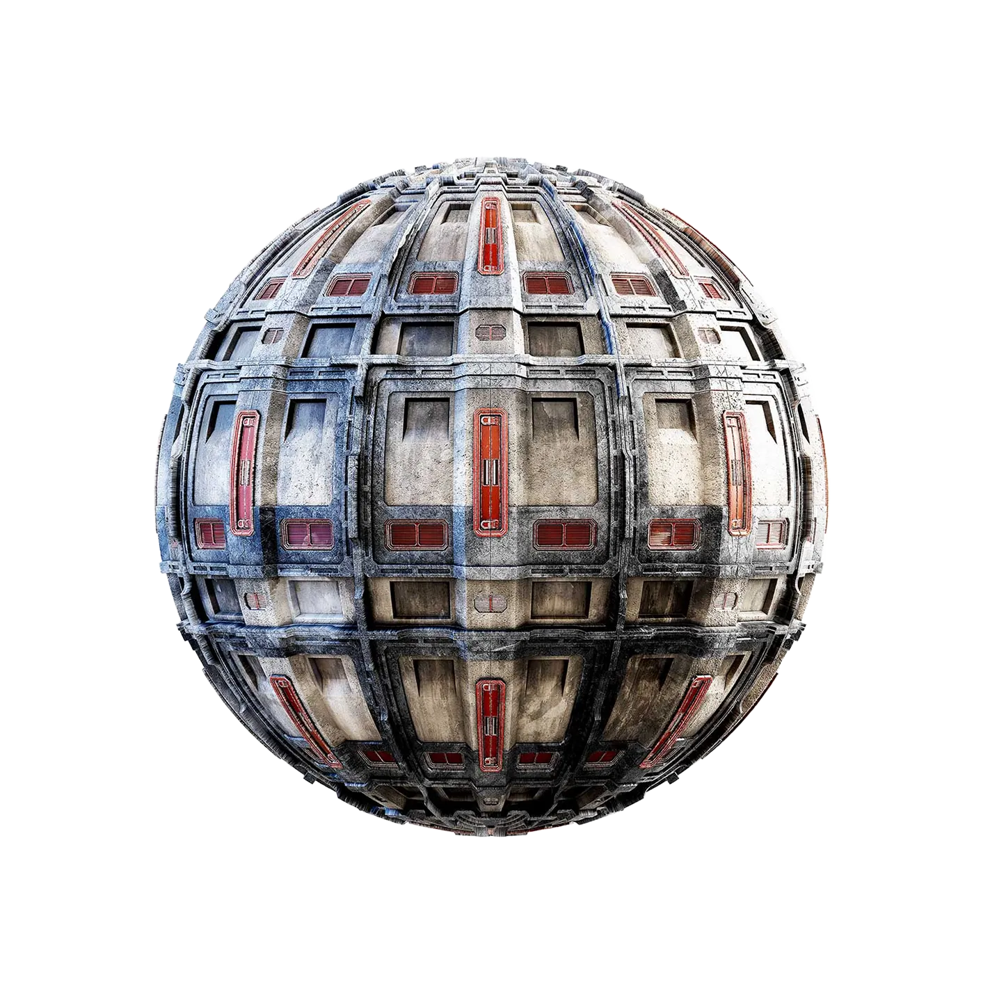 老旧白红飞船墙壁2506091572