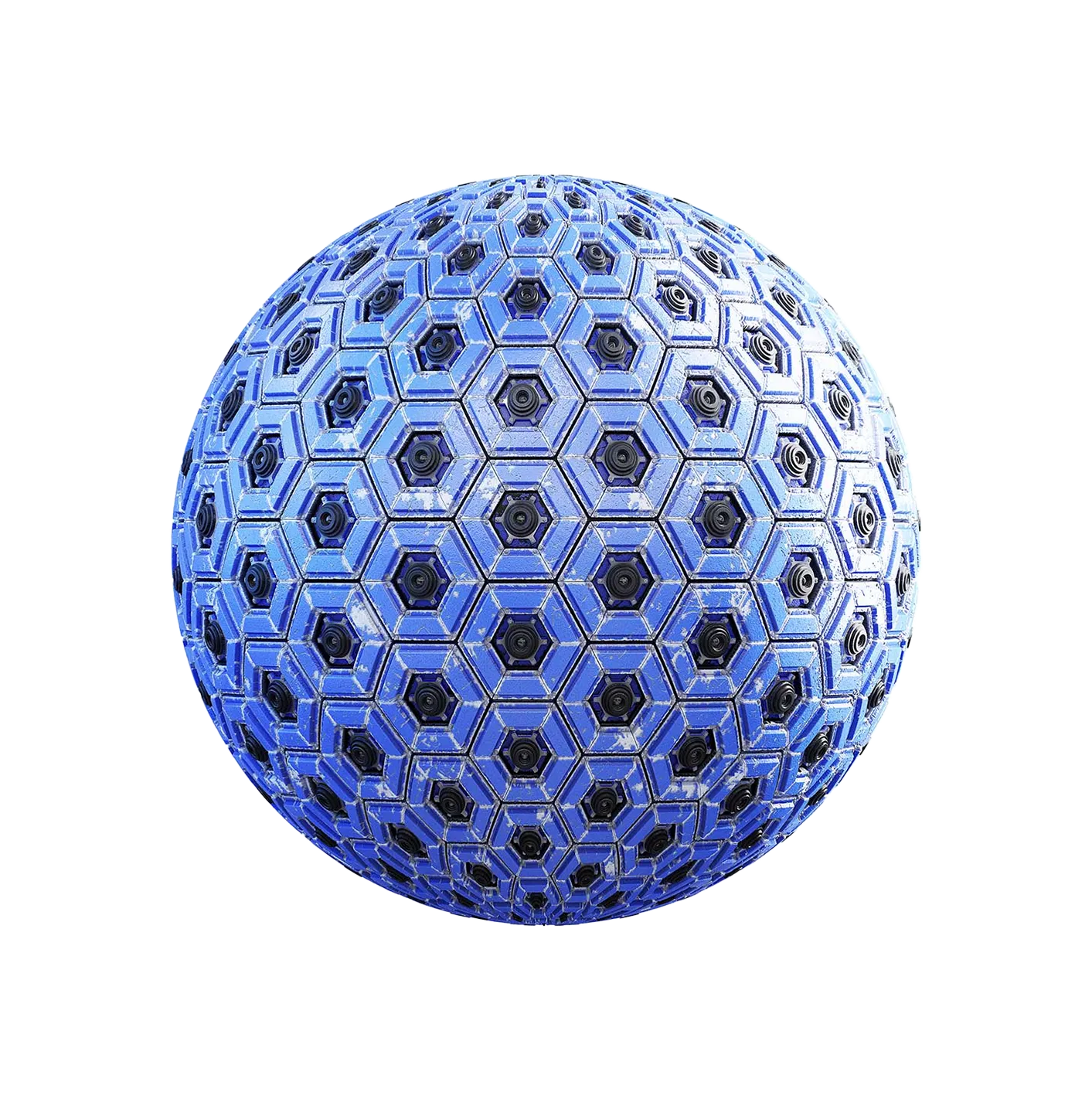 蓝色六边形空间站墙壁2506091571