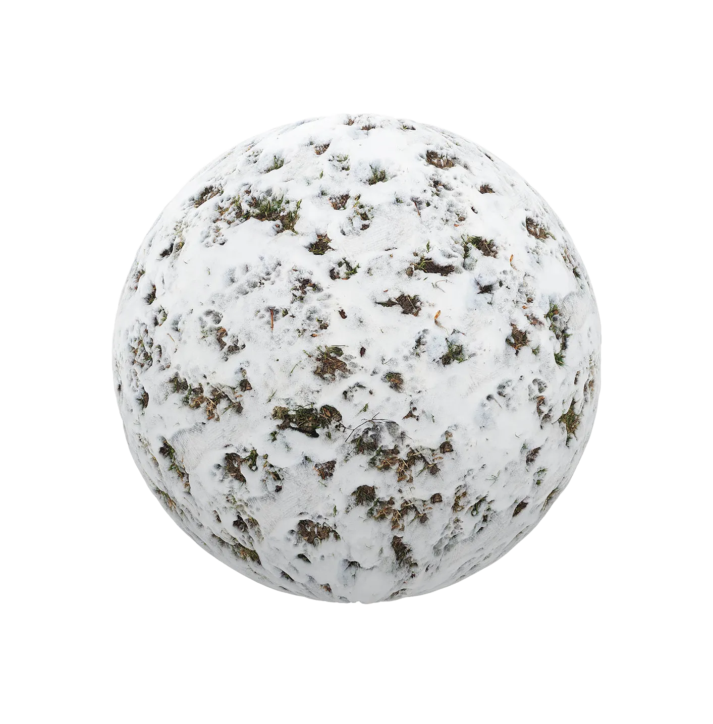 覆盖草和泥土的雪250609366