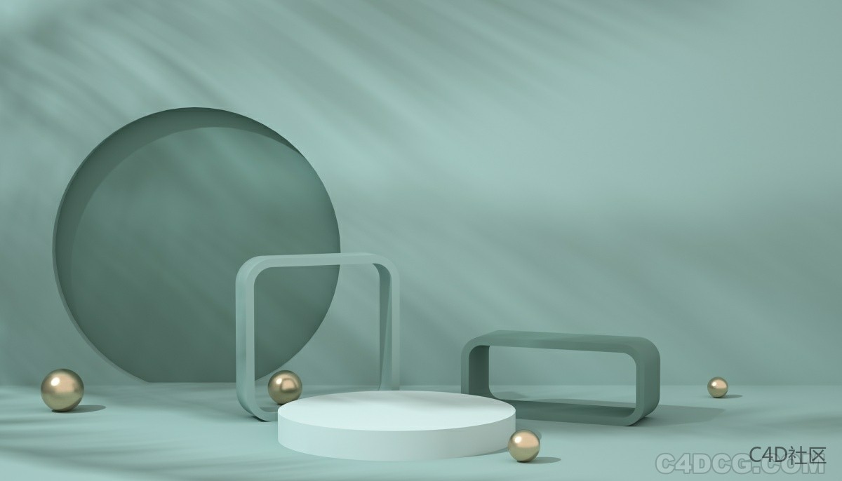 C4D电商场景-简约圆环背景场景
