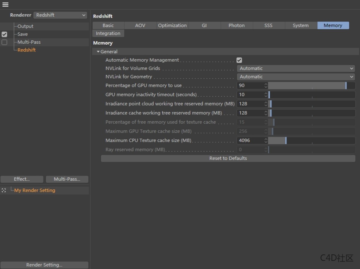 Redshift翻译：功能中文解释-Memory_渲染设置