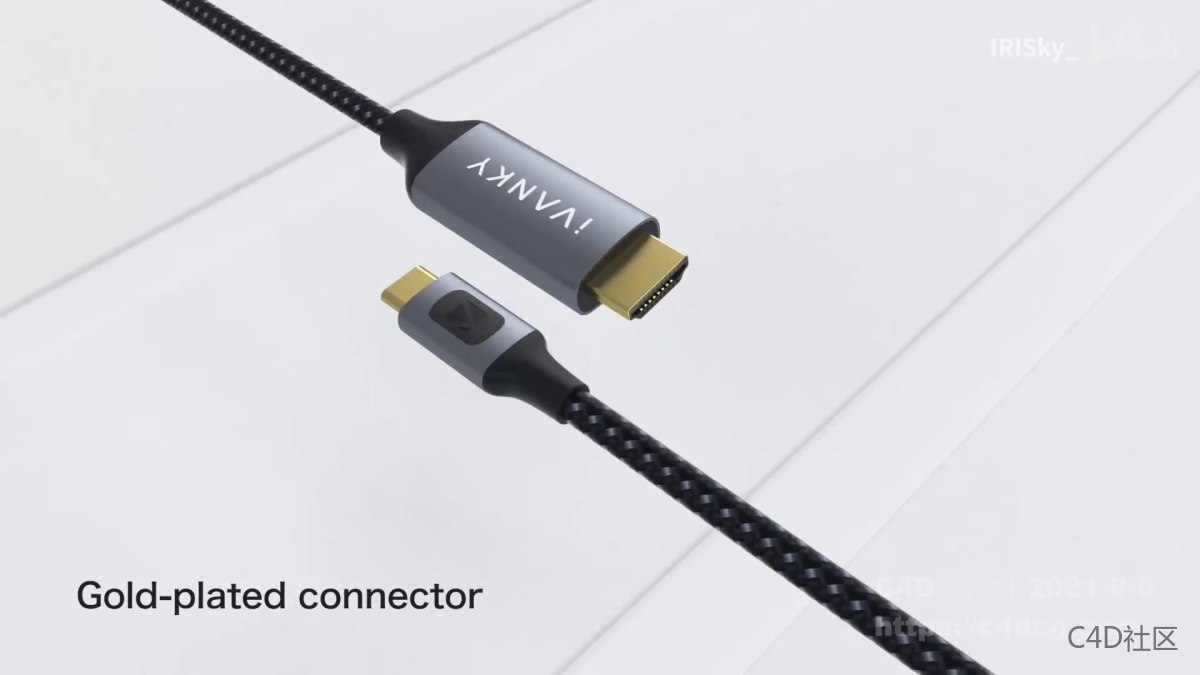 USB-C转HDMI线 广告宣传动画