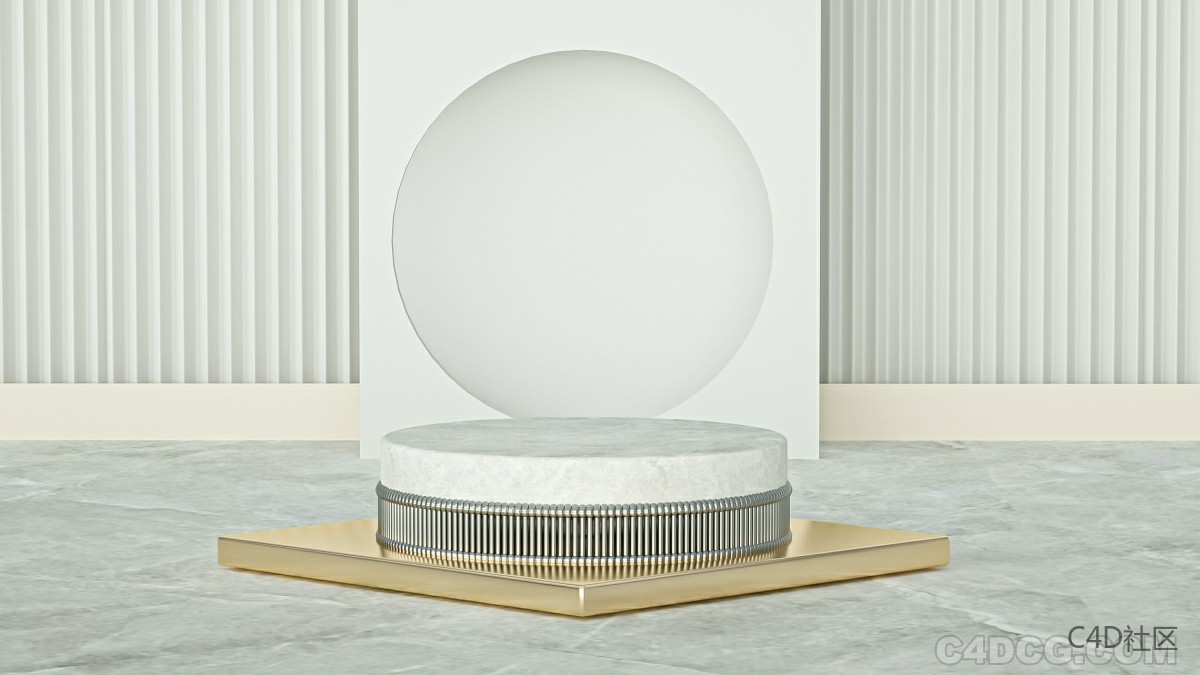 C4D电商场景-居中纯色背景海报场景