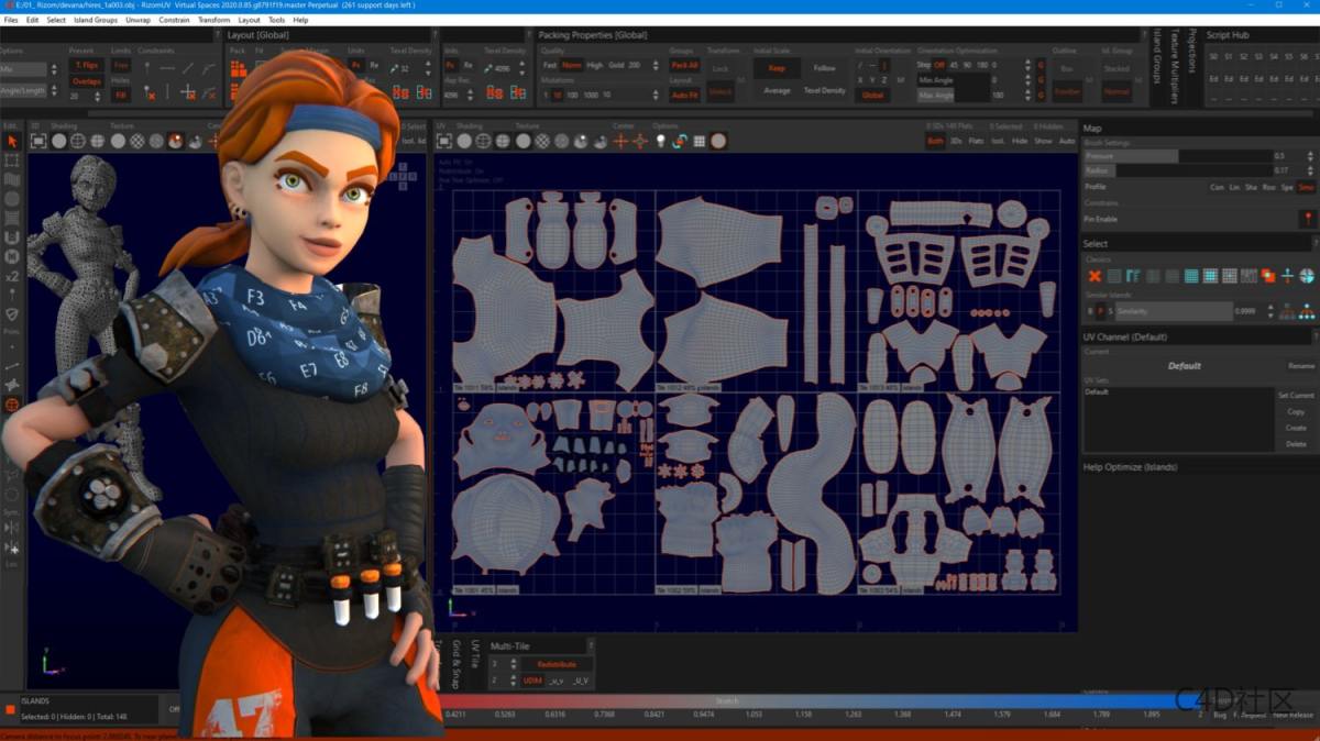 Rizom-Lab RizomUV For C4D R25-2023 展UV桥接插件 汉化版