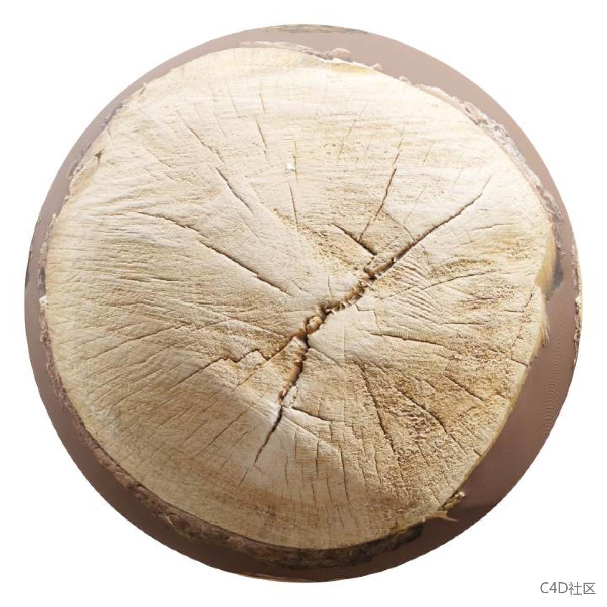 木桩开裂且风化严重的表面材质