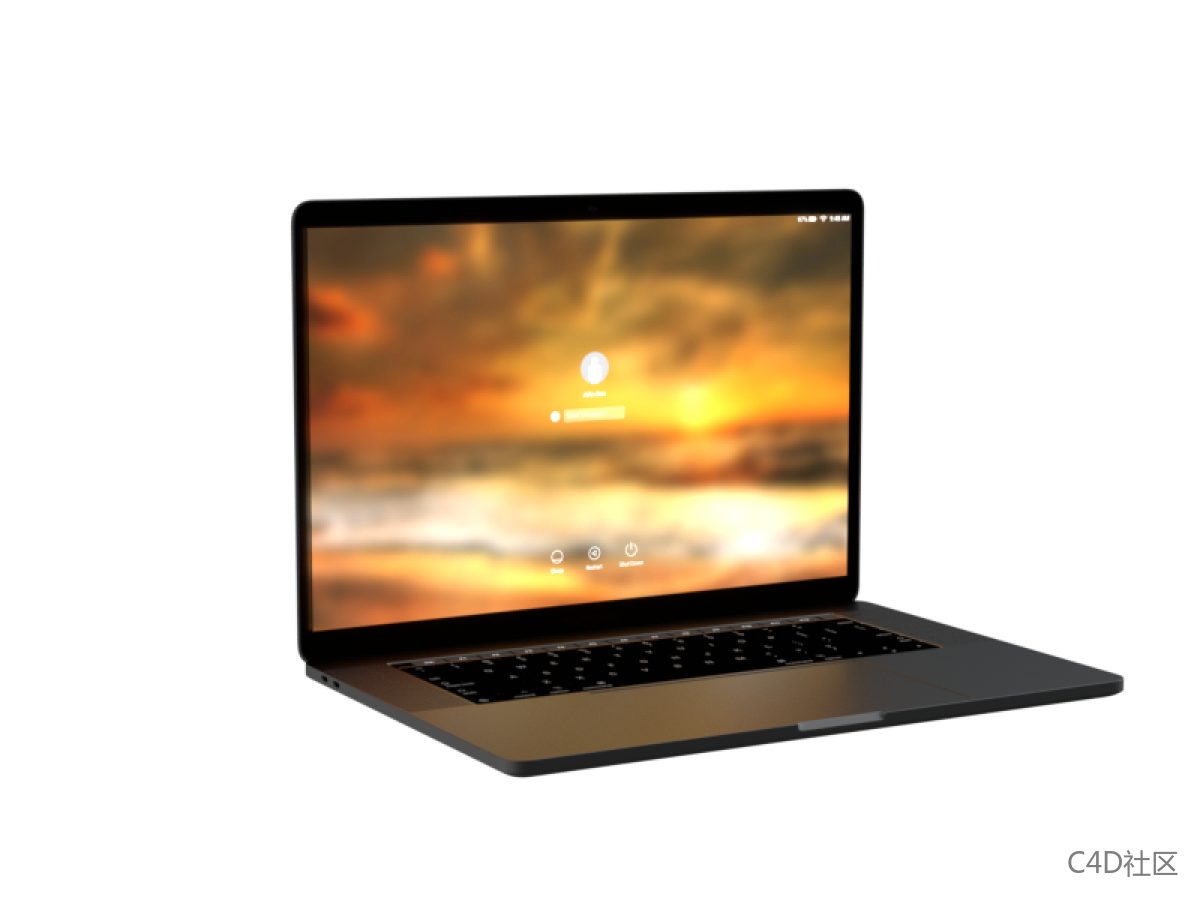 Macbook Pro 15 C4D模型含octan材质