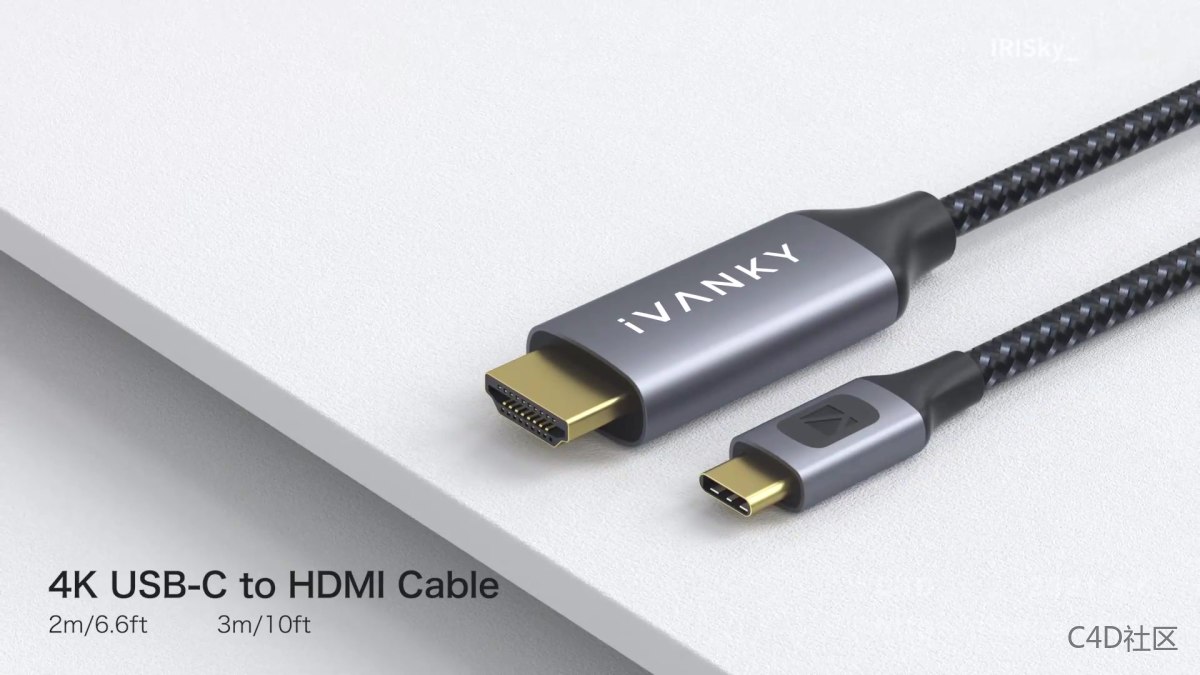 USB-C转HDMI线 广告宣传动画