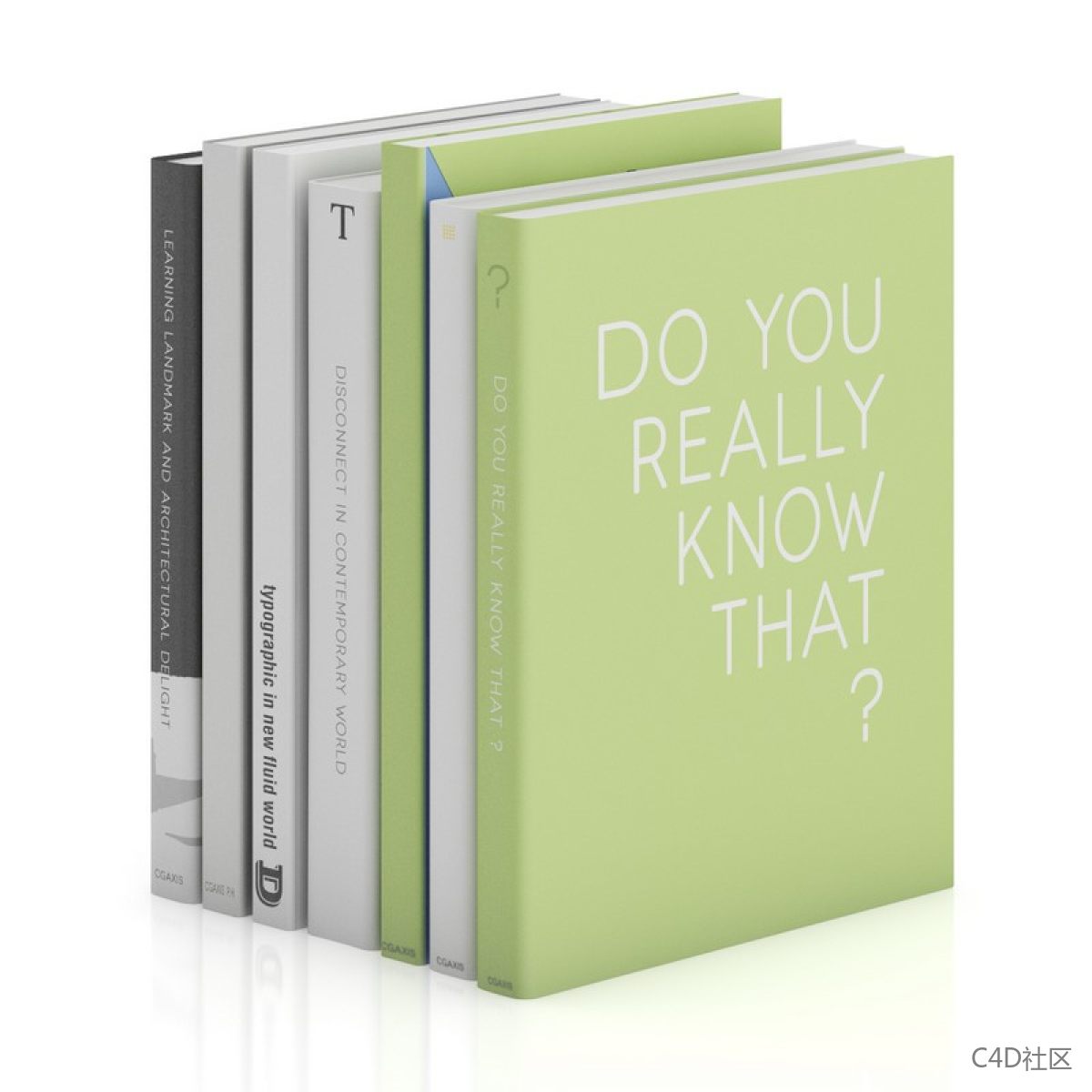 书籍模型-厚薄不一高矮不一的七本书