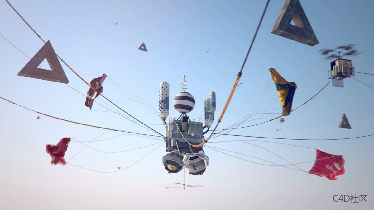 一个漂浮的巨型鱿鱼怪物