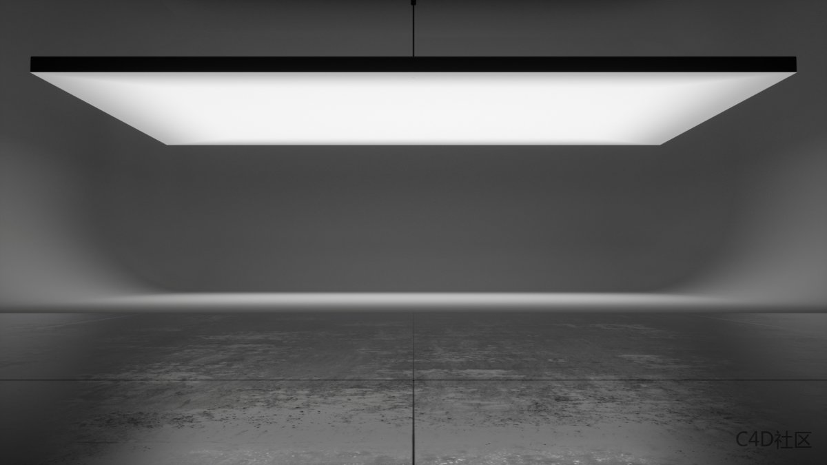 大空间场景模型-顶部巨大的平板灯