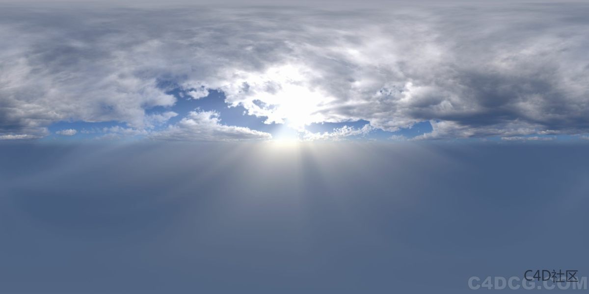 4K-HDRI-全景天空-乌云太阳光束