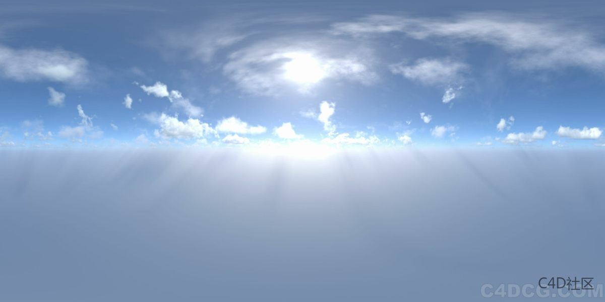 4K-HDRI-全景天空-云层稀薄太阳当空