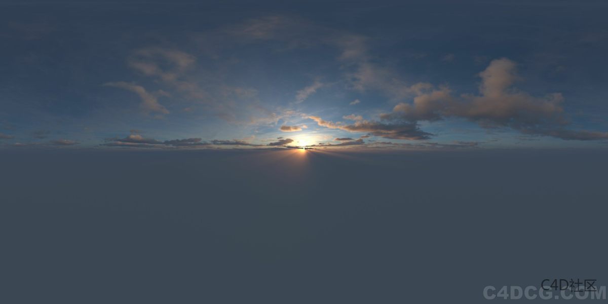 4K-HDRI-全景天空-日出时候的灰蒙蒙天气