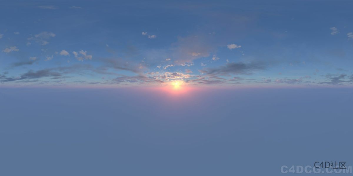 4K-HDRI-全景天空-清晨时候的太阳