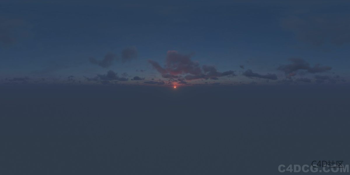 4K-HDRI-全景天空-太阳落山远远只有yidmh