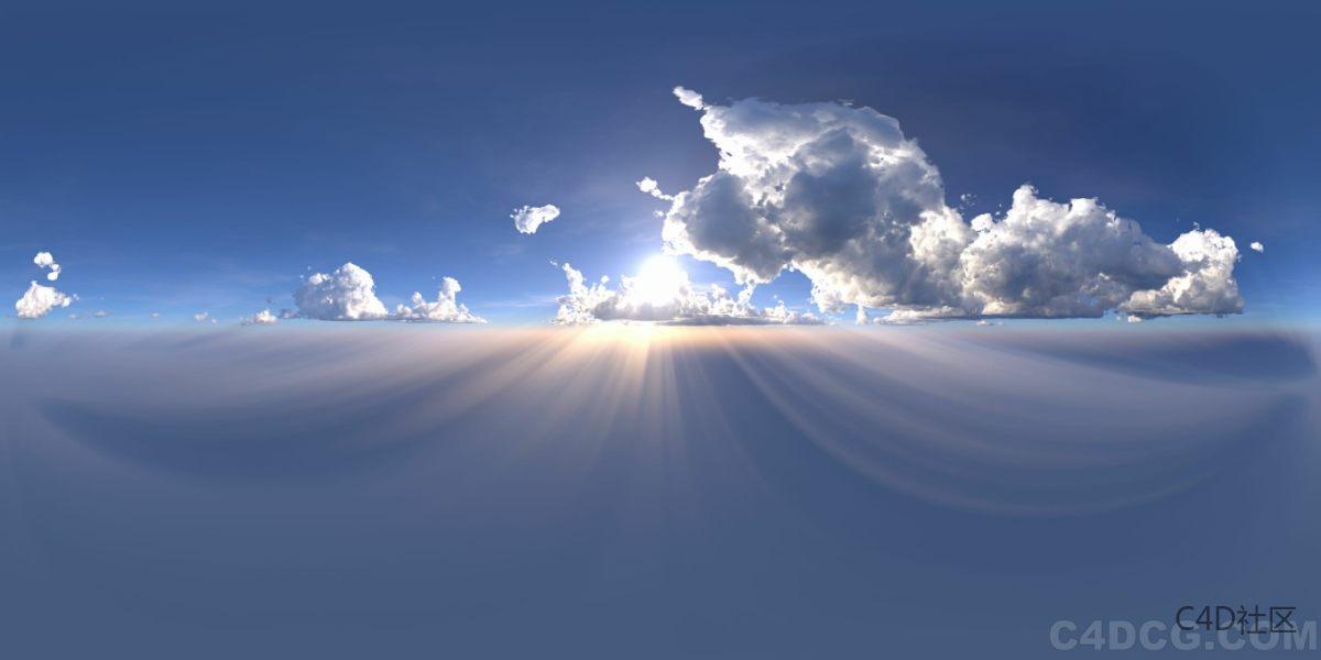 4K-HDRI-全景天空-中午阳光高照