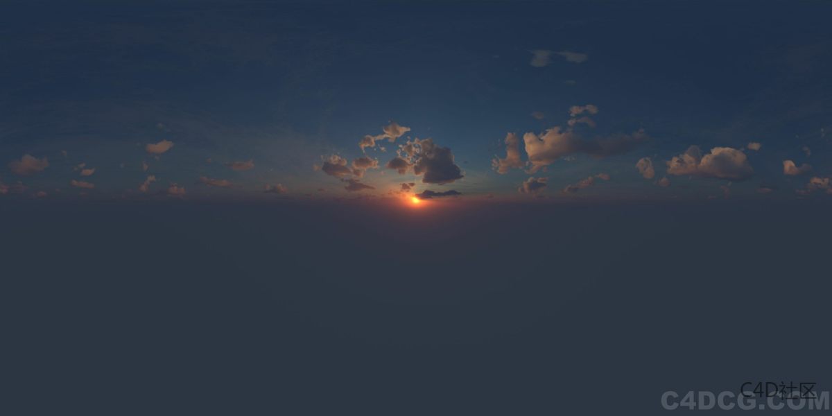 4K-HDRI-全景天空-夕阳余晖