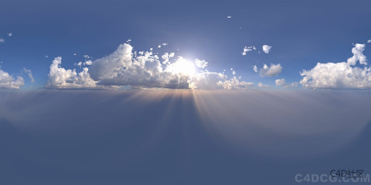 4K-HDRI-全景天空-上午的蓝天白云