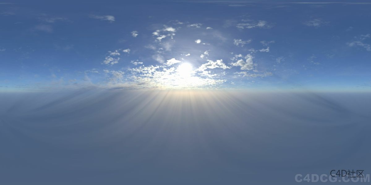 4K-HDRI-全景天空-天空很高云层很少