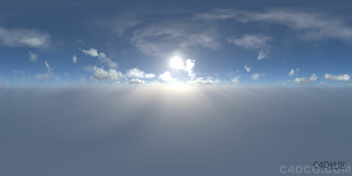 4K-HDRI-全景天空-中午的日头很烈