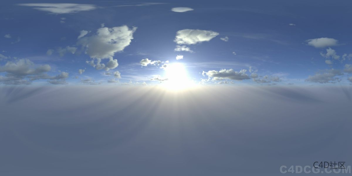 4K-HDRI-全景天空-天空很蓝太阳很烈