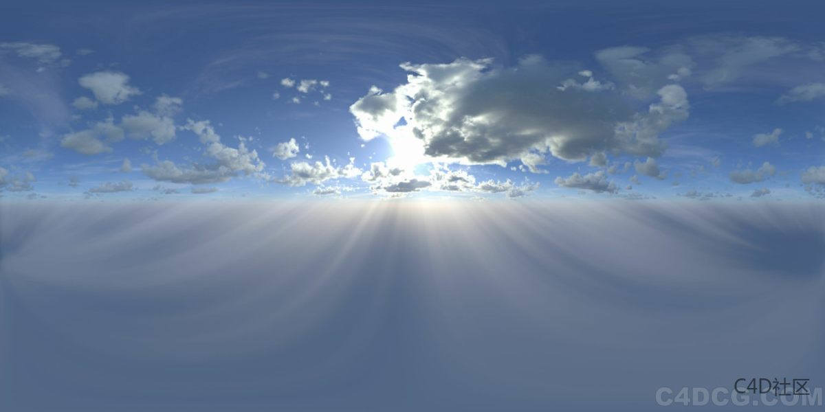 4K-HDRI-全景天空-云层丰富天空很蓝