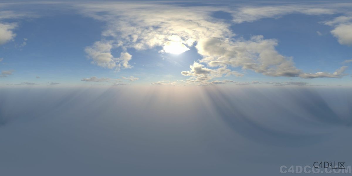 4K-HDRI-全景天空-中午的烈日