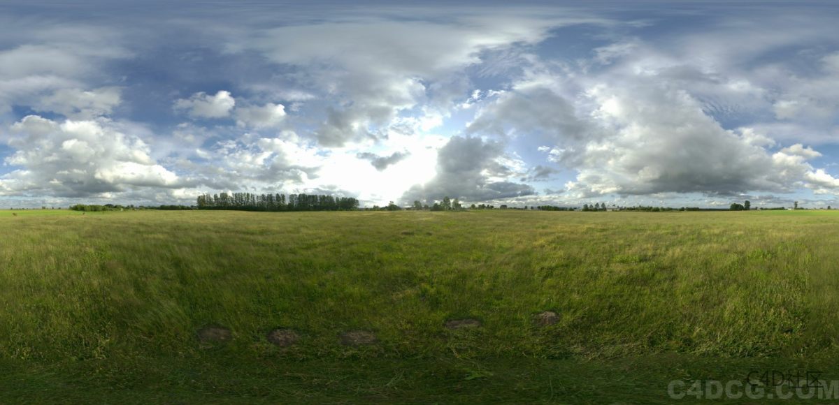 6K全景天空HDRI贴图-上午云层很厚