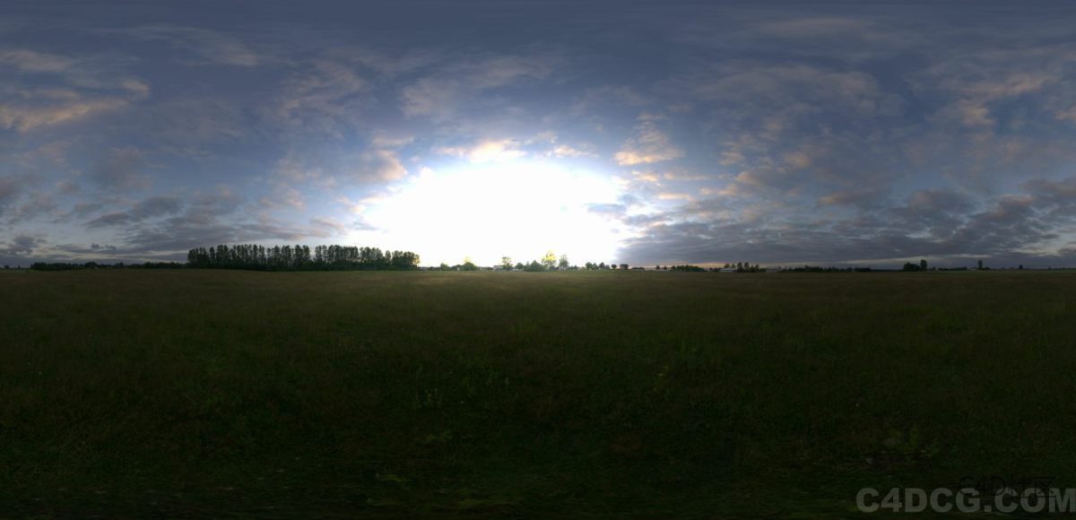 6K全景天空HDRI贴图-夕阳晚霞火烧云