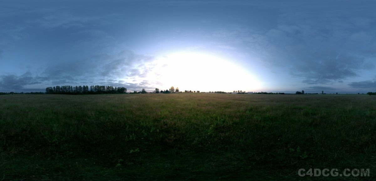 全景天空-6K HDRI-夕阳落山的余晖