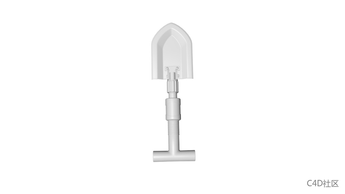 军用工兵铲高精度模型