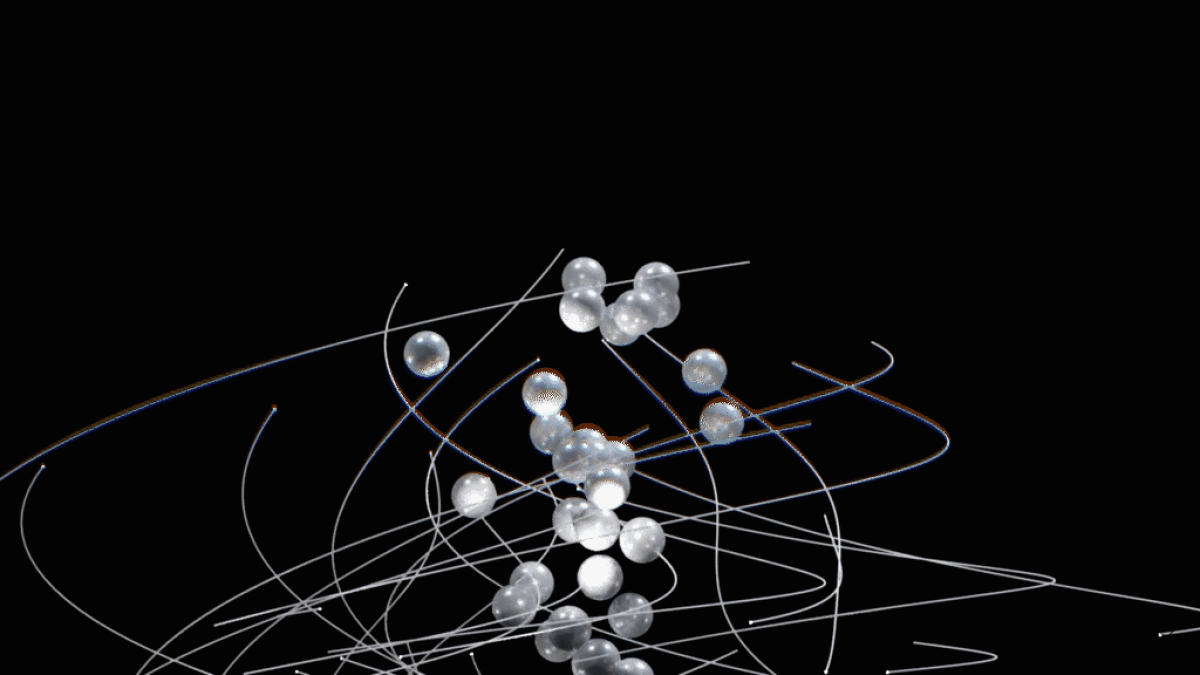 圆球颗粒样条追踪动画