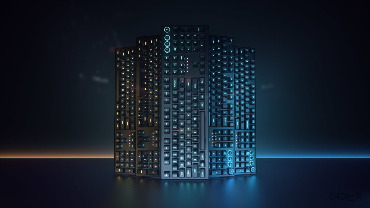 某机械键盘打宣传广告样品临摹