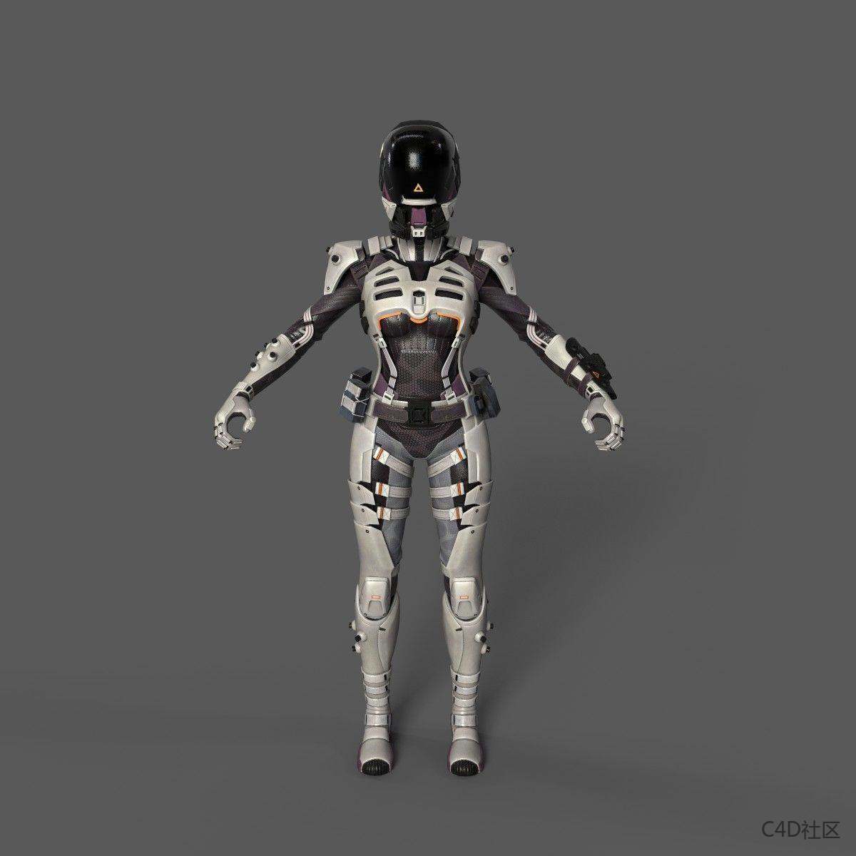 魅影机甲战术忍者FBX模型含贴图